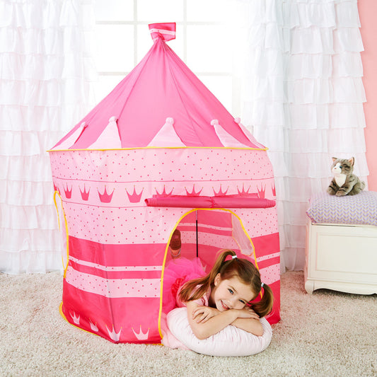 Pink Princess Castle Play Tent Playhouse for Kids