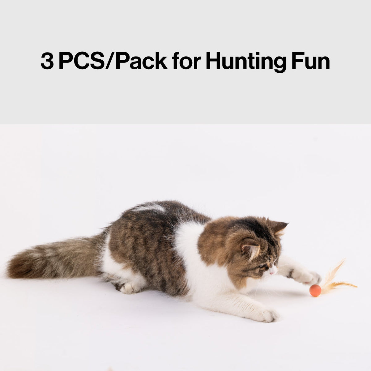 PIDAN Feather Bouncy Cat Toy Balls ? 3 Pack