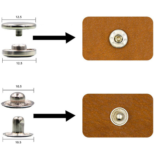 120Sets Leather Snaps Button Kit - 0.49 inch Metal Button,6 Color Snap