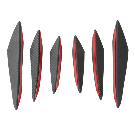 6-Piece Car Front Bumper Lip Splitter Fins Body Spoiler Canards Refit