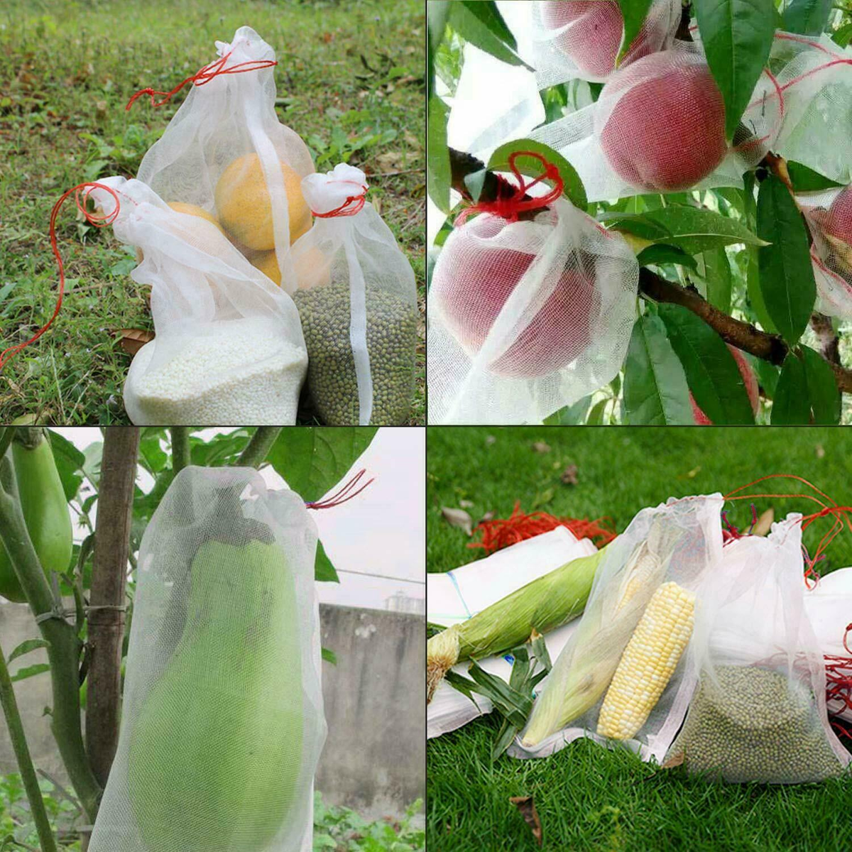 100-Piece 30x20cm Garden Protection Nets Fruit Net Bags