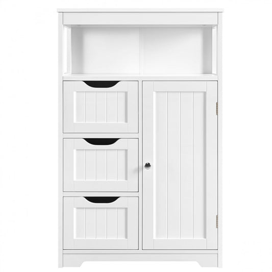 Bathroom Floor Cabinet MDF Wooden Storage Organizer w/ Drawers