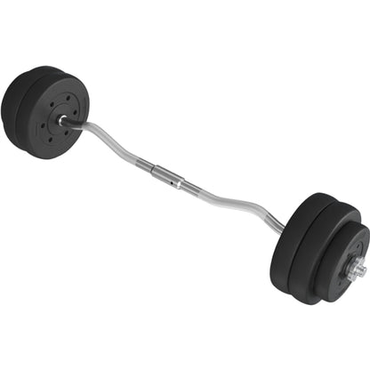 30 KG Home Gym Barbell Weight Set Detachable Curl Bar with Plates and Star Locks