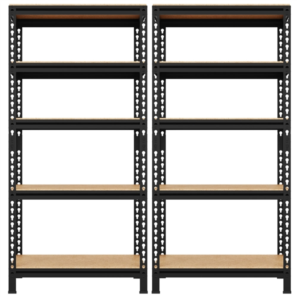 2pcs 5-Tier Utility Shelves Adjustable Metal Shelving Units