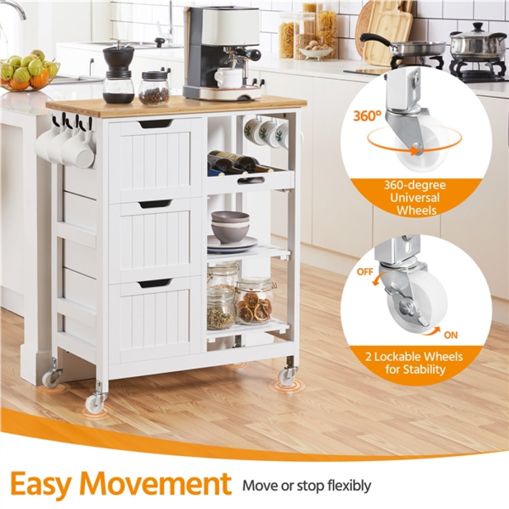 Kitchen Island with Wheels Kitchen Storage Serving Cart