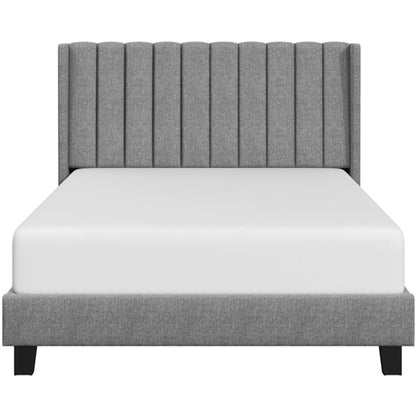 Queen Upholstered Bed Frame with Channel Tufted Headboard
