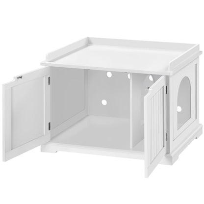 Pet Litter Box Wooden Storage Bench