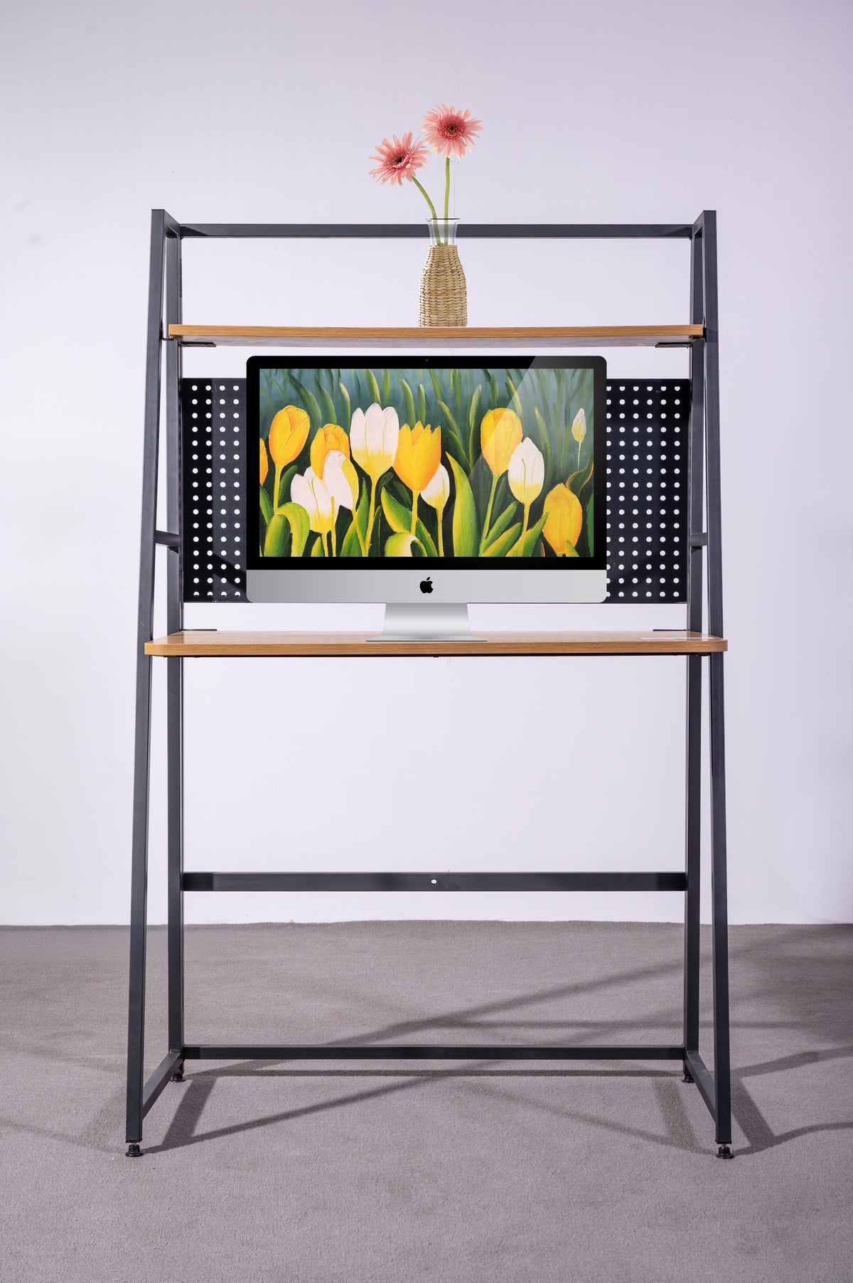 Garin desk with shelf Black Frame