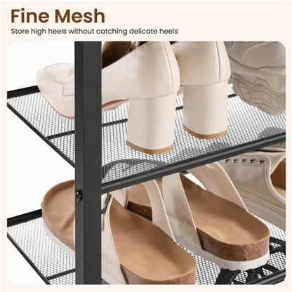10-Tier Iron Shoe Rack Organizer Large 50-Pair Capacity Open Shoe Tower