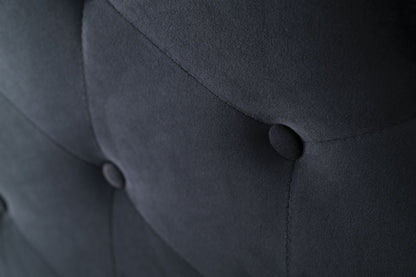 Fenland Headboard Black Velvet King Single Size