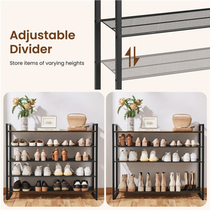 10-Tier Iron Shoe Rack Organizer Large 50-Pair Capacity Open Shoe Tower