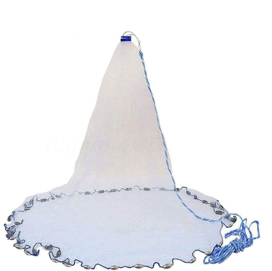 Fishing Net Quick Throw Mono Nylon Mesh Drawstring Chain Bottom Spread