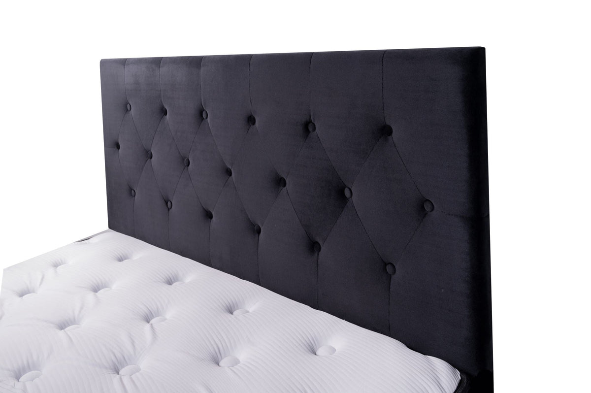 Fenland Headboard Black Velvet Double Size