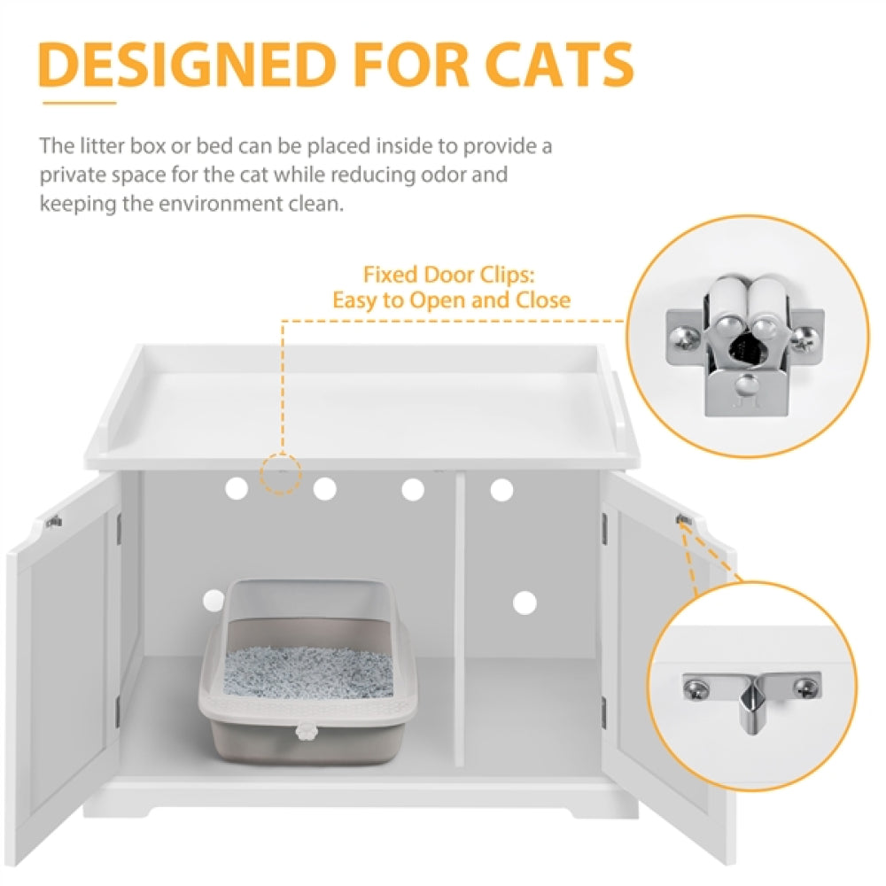 Pet Litter Box Wooden Storage Bench
