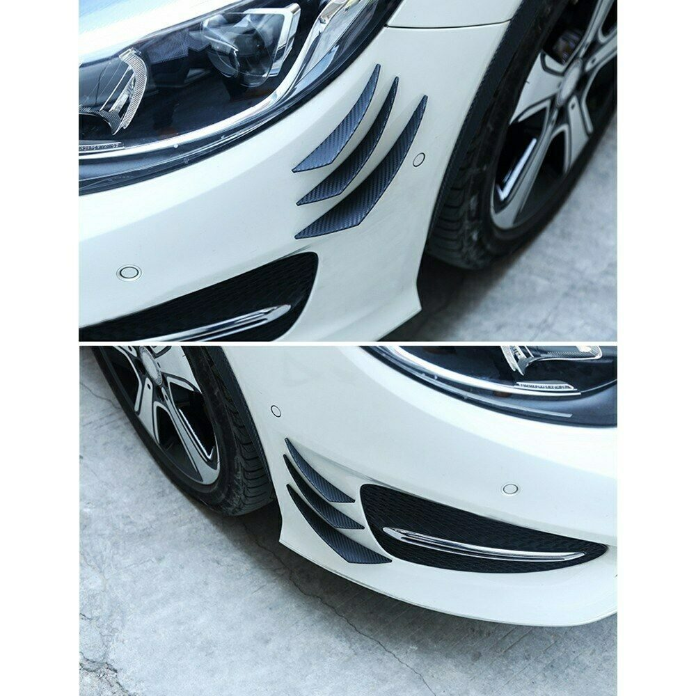 6-Piece Car Front Bumper Lip Splitter Fins Body Spoiler Canards Refit