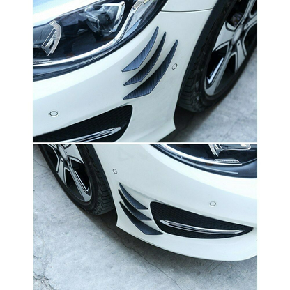 6-Piece Car Front Bumper Lip Splitter Fins Body Spoiler Canards Refit