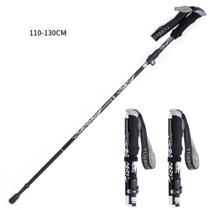 2pcs Hiking Poles Trekking Poles Collapsible Aluminium Lightweight Black