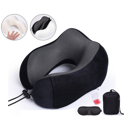 Memory Foam Neck Pillow, 360-Degree Head Support Comfortable Airplane Pillow B