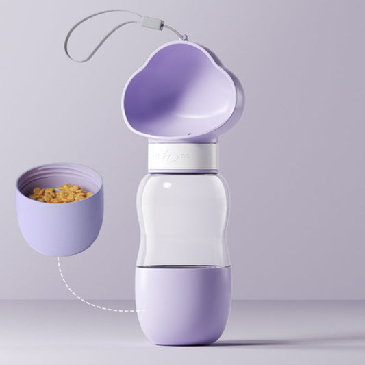 Pet Water Bottle Dispenser with Food Container Leak Proof Pet Drinking Bottle P