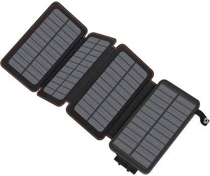 Solar Power Bank with 4 Panels 25000mAh
