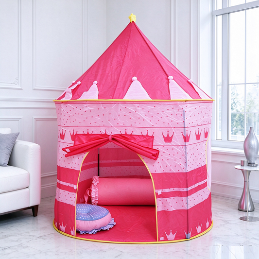 Pink Princess Castle Play Tent Playhouse for Kids