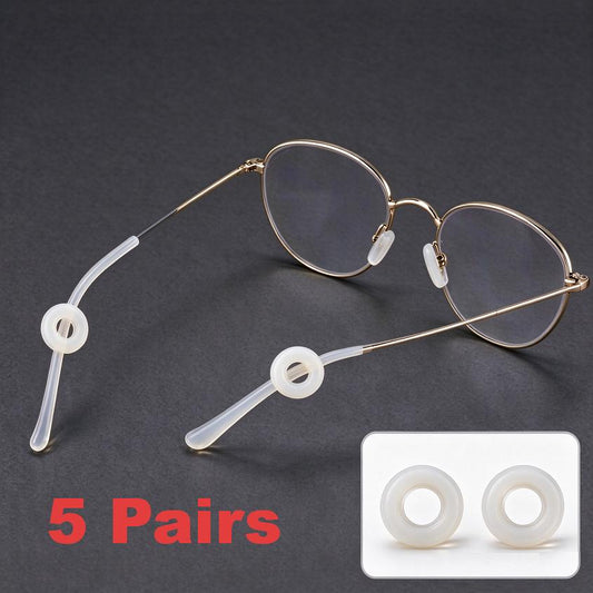 Anti Slip Silicone Spectacle Temple Rings Glasses Ear Grips Retainer 5 Pairs