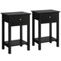 2x Wood Side Table End Table Storage Cabinet Night Stand