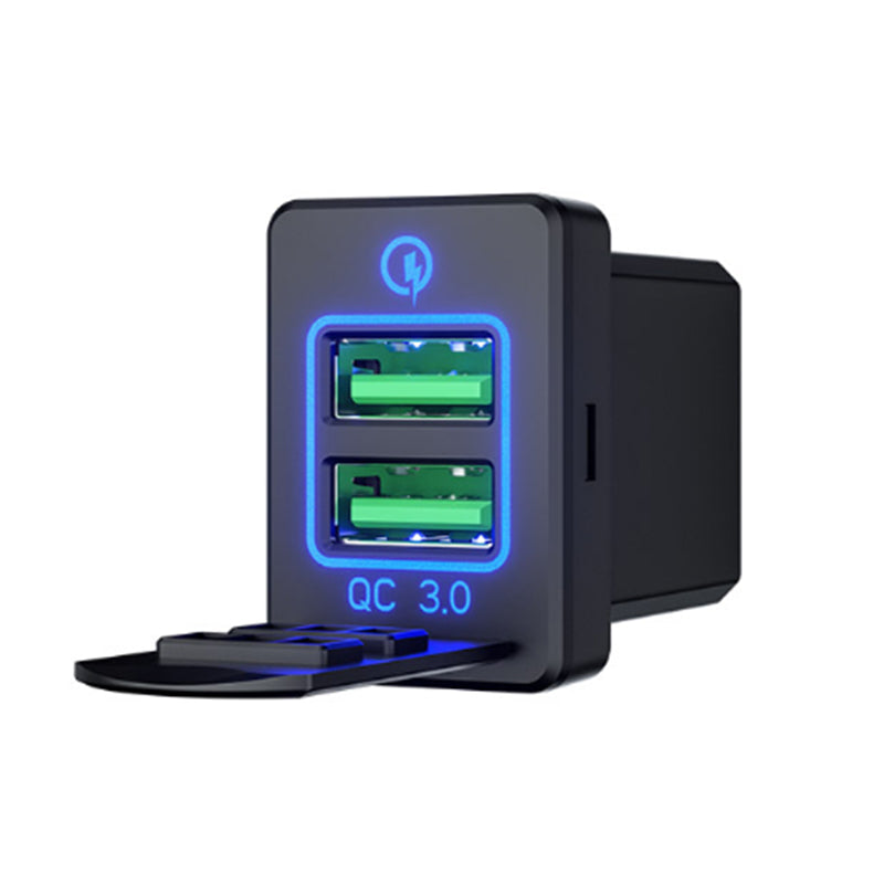 Car Charger QC3.0 Fast Charge for Toyota Dual USB Port Socket Fast Charging