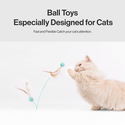PIDAN Feather Bouncy Cat Toy Balls ? 3 Pack