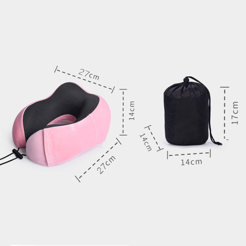 Memory Foam Neck Pillow, 360-Degree Head Support Comfortable Airplane Pillow B