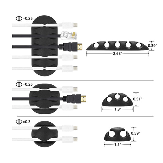 126pcs Cord Organizer Kit 4 Cable Sleeve with Zipper 10 Self Adhesive Cable Clip