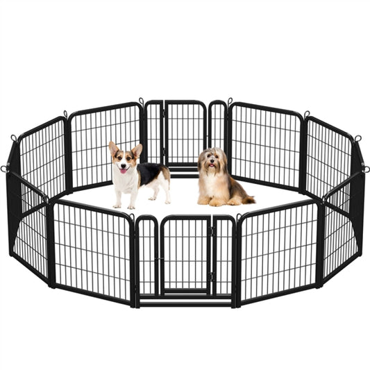 12 Panels 60cm Tall Dog Playpen Metal Pet Pen Dog Pen