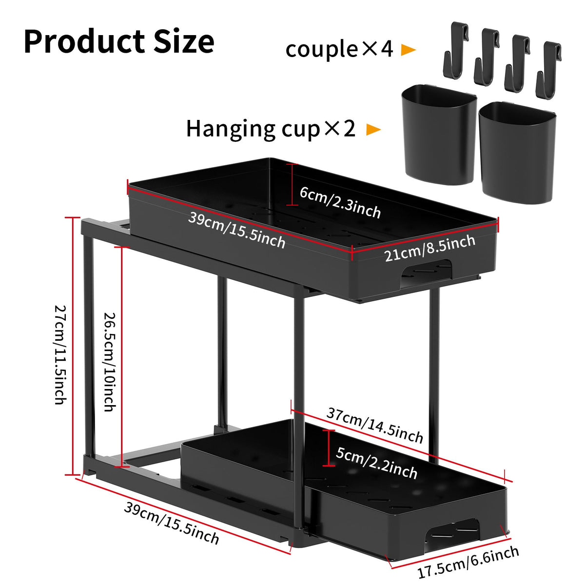 Under Sink Storage Kitchen Bathroom Cabinet Organizer
