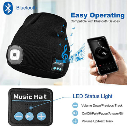 5 LED Light and 5.0 Bluetooth Beanie Hat