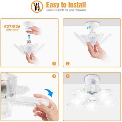 LED Garage Lights Deformable LED Garage Ceiling Lights with 4 Adjustable Pa... 8