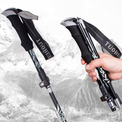 2pcs Hiking Poles Trekking Poles Collapsible Aluminium Lightweight Black