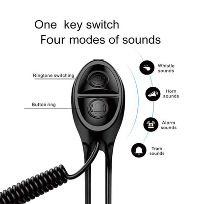 Electric Bike Horn Electronic Bicycle Bell 100-120 DB Waterproof 4 Sound Modes