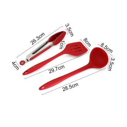 10Pcs/Set Silicone Heat Resistant Kitchen Cooking Utensils Non-Stick Baking Tool