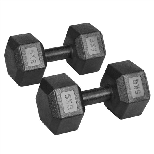 2x5kg Hex Dumbbells Set