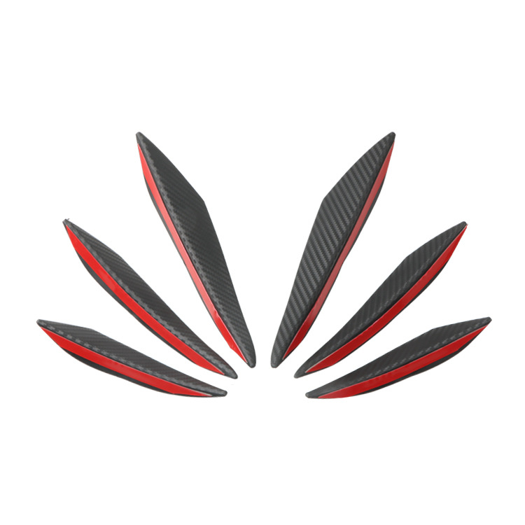 6-Piece Car Front Bumper Lip Splitter Fins Body Spoiler Canards Refit