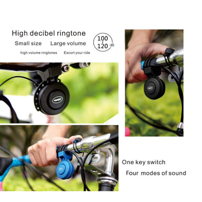 Electric Bike Horn Electronic Bicycle Bell 100-120 DB Waterproof 4 Sound Modes