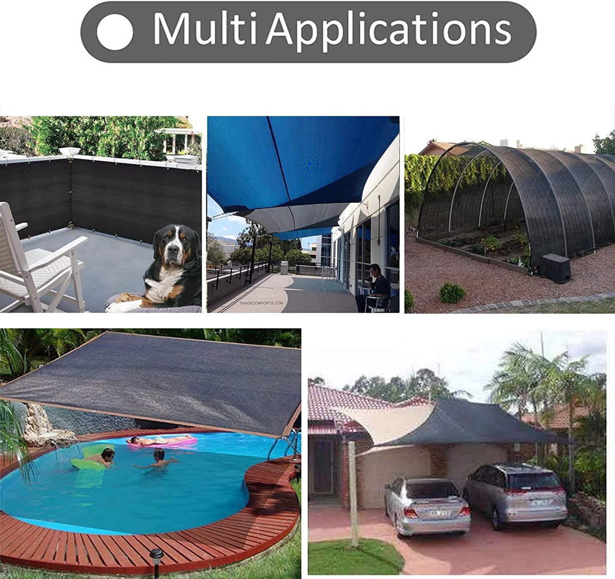 70g 95% Black Shade Cloth 3Mx6M