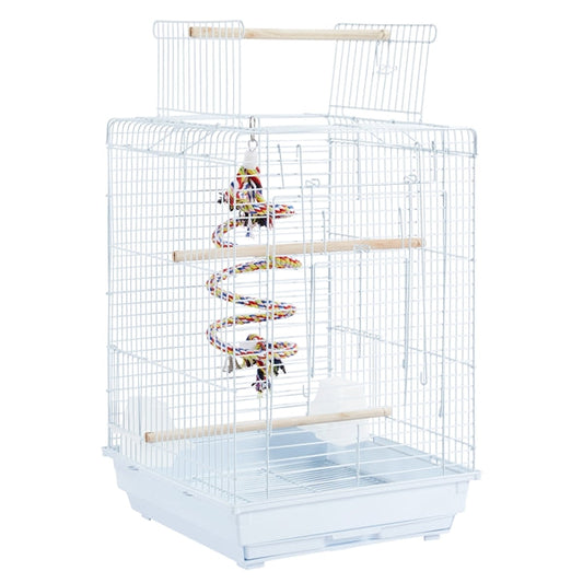 Open Top Travel Bird Cage with Open Play Top for Budgie Finch Green Cheek Canary