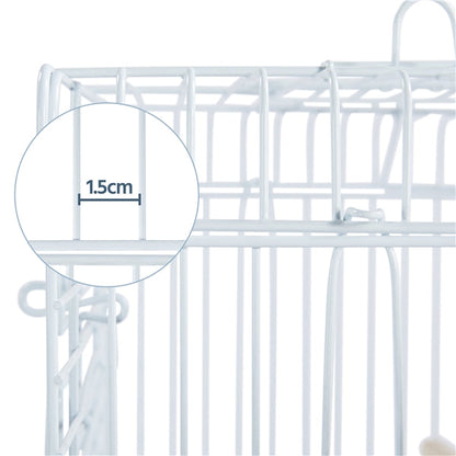 Open Top Travel Bird Cage with Open Play Top for Budgie Finch Green Cheek Canary