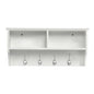 Hallway Coat Hook & Storage Unit White 4 Hooks Storage