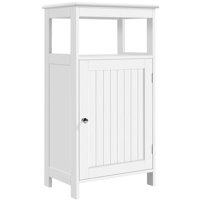 4-Tier Bathroom Floor Cabinet with Single Door & Adjustable Shelf