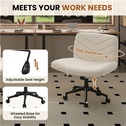 Fabric Swivel Desk Chair Cross Legged Office Chair Vanity chair Nail chair