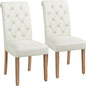 2x Classic Fabric Upholstered Dining Chairs Armless High Back Kitchen Chairs