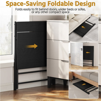 2-Tier Foldable Computer Desk w/ Monitor Shelf Home Office Table