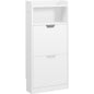 4-Layer Dual Flip-Drawer Shoe Cabinet Modern Freestanding Shoe Storage Cabinet